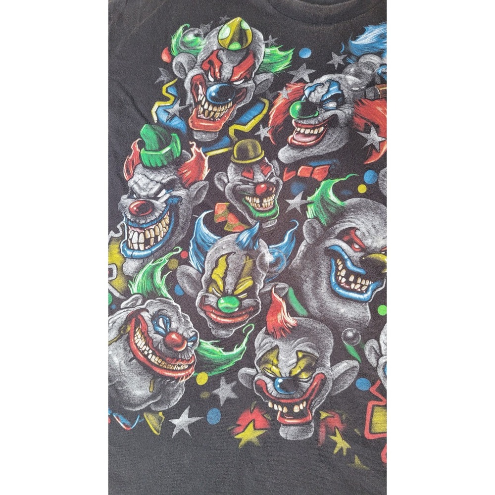 Y2K Delta Tag Killer Laughing Evil Clowns Graphic Men's XXL Black T-Shirt - Picture 11 of 16